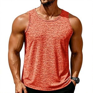 เสื้อกล้ามผู้ชายสีส้ม คอกลม สีพื้น แห้งเร็ว ผ้าถัก สวมใส่สบาย - Product Image 1