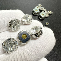 Vente directe usine – Strass en verre à dos plat, forme diamant, quatre oreilles, extensible, 8 facettes, fermoirs décoratifs pour vêtements et chaussures