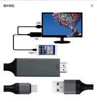 Prix usine 2M Téléphone vers Câble Type C vers Câble 4K avec Câble de Charge USB pour Smart Phone Appareils Android vers TV
