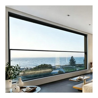 Ventanas Corredizas Retráctiles Verticales de Aluminio para Construcción de Viviendas de Diseño Moderno, Ventanas de Doble Acristalamiento con Elevación Eléctrica