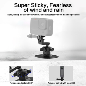 Support de casque flexible à tête sphérique adhésif pour GoPro 13 12, support rotatif à 360 degrés pour DJI Action 6 5 <span class=keywords><strong>Pro</strong></span> Insta360 X5 - Product Image 5