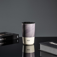 Gobelet de voyage de luxe PINKAH personnalisé, 12 oz, en acier inoxydable à double paroi, design classique, avec couvercle, pour les déplacements, rentrée scolaire
