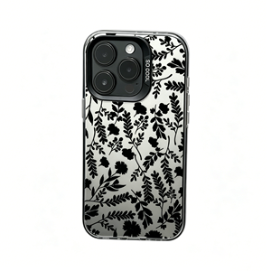 Custodia per telefono IMD di lusso con motivo floreale scuro e argento, antiurto, <span class=keywords><strong>rigida</strong></span>, per <span class=keywords><strong>iPhone</strong></span> 16 15 <span class=keywords><strong>Pro</strong></span> Max, alla moda per donna - Product Image 1