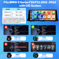 Estéreo para Auto con Pantalla Táctil Linux de 10.25 Pulgadas para BMW Serie 5 F10/F11 2011-2012 CIC, Carplay Inalámbrico, Android Auto, GPS, Unidad Principal de Navegación