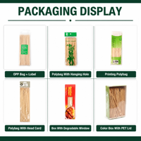 Wholesale Korean Long Handle Bamboo Skewers Custom Logo 4mm Carbonized Anti-Mold Camping Sticks Restaurants Wedding Decoration