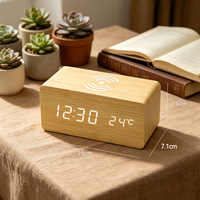 Reloj Despertador Inteligente Inalámbrico para Dormitorio con Carga, Regalo para Familiares, Reloj de Mesa Electrónico con Función de Despertador y Cargador, Precio Competitivo