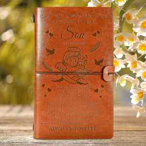 1pc A6 Mini Spiral Binding PU Leather Refillable <b>Journal</b> Father's Day & Birthday Gift for Son Mom Dad - Product Image 1