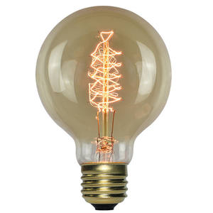 Ampoules <span class=keywords><strong>LED</strong></span> à <span class=keywords><strong>filament</strong></span> halogène en spirale ambre antique G-80 <span class=keywords><strong>40W</strong></span> 220V-240V - Product Image 1