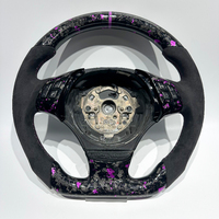 Volant en cuir suédé classique de haute qualité avec fibre de carbone forgée violette pour BMW E90 E92 E93 E94, personnalisable
