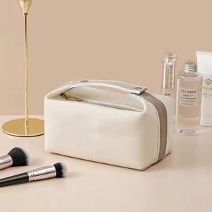 Custom Logo Portable Pink Canvas Toiletry <strong>Bag</strong> with <strong>Travel</strong> Make up Organizer Pouch - Product Image 1