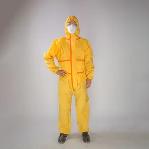 Pakaian Penjaga Jenis 3/4/5/6 Coverall Pelindung Kimia Layanan OEM Cairan Kimia Penyemprotan Jumpsuit PPE Coverall