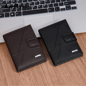 Baelerry Men's <b>Wallet</b> Black Solid Color Multifunctional Passport <b>Holder</b> With Card Slots And Magnetic Clasp For Everyday Use - Product Image 4