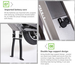 Patinete eléctrico todoterreno plegable para adulto, Scooter con asiento, 45 Km/H, movilidad, 350W, barato, nuevo - Product Image 4