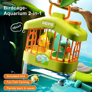 OEM 2 en 1 Cage à oiseaux et aquarium, éducation précoce, commande vocale, simulation d'induction, musique et lumière, unisexe, enfants - Product Image 2