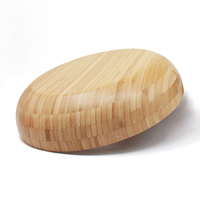 Vente en gros 100% bol à salade en bambou naturel fait à la main bol rond personnalisé pour fruits ustensiles de cuisine polis Option durable