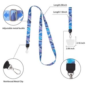 Cordon de cou en polyester et nylon pour téléphone, avec clip de fixation, impression en relief et sublimation de logo, vente en gros - Product Image 2