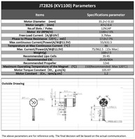 Moteur sans balais sans noyau JT2826 KV1100 860W, poussée de 2,4 kg, léger (168 g), couple élevé, BLDC Outrunner pour appareils électroménagers
