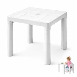 White Square <b>Table</b> 50x50x47 Cm Hard Plastic Children Indoor Outdoor Use - Product Image 1
