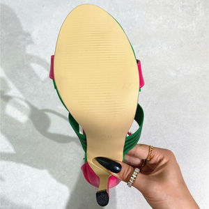 Nuevas Sandalias de Tacón Alto Sexys para Mujer, Leggings de Color Verde y Rojo en Contraste, Sandalias de Estilo Romano para Mujer - Product Image 6