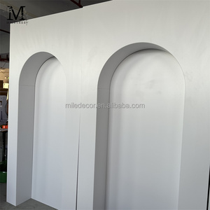 MILE Popular - Juego de 3 Piezas de <span class=keywords><strong>Fondo</strong></span> Rectangular Blanco para Arco, Decoración de <span class=keywords><strong>Fondo</strong></span> para Escenario de Boda de PVC Acrílico - Product Image 3