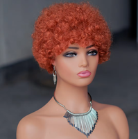 Vente en gros de cuticules en cheveux vierges indiens alignés Aucune dentelle Afro Kinky Curly Short Pixie Cut 100% perruques en cheveux humains pour femmes noires