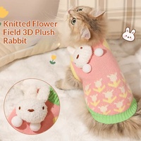JXANRY Sweater Hangat Anti-Rontok Bulu untuk Kucing & Anjing dari Bahan Poliester Sederhana dengan Desain Kartun