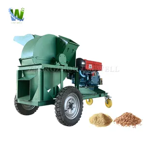 Small Electric Portable Mobile Disc Pulverizer Mill Wood Sawdust Saw Dust Crusher Out Grinder Making Machine For Sawdust Powder