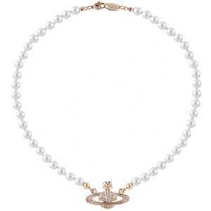 <span class=keywords><strong>Collana</strong></span> Girocollo <span class=keywords><strong>Saturno</strong></span> con Perle e Cristalli Brillanti, Gioiello Pianeta alla Moda 2026 per Donne - Product Image 1