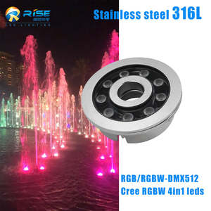 Buse de fontaine à <span class=keywords><strong>jet</strong></span> sous-marine IP68 en acier inoxydable 316L 9*3W 27W avec lumières LED Température de couleur 2700-6500K Garantie 3 ans AC/DC24V - Product Image 1