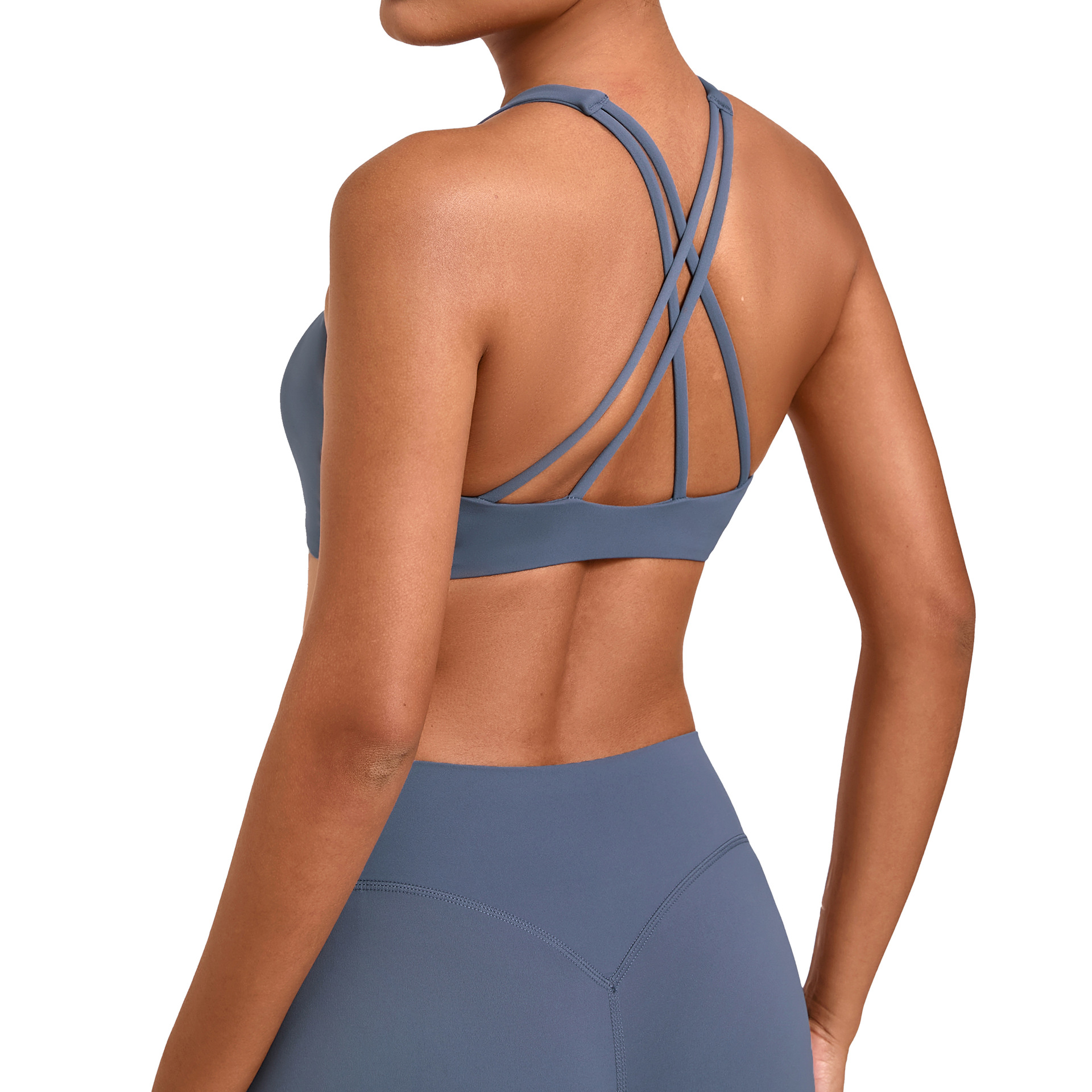 New Style Outdoor Versatile Cross Back Breathable High Support Spandex/Nylon Sports Bra Tight Running Yoga Fitness 16786