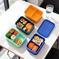 Contenitore per Alimenti in Silicone 100% Morbido, Porta Pranzo Isolato Durevole e Portatile per Bambini, Viaggi, Picnic all'Aperto