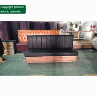 Meubles de restaurant commerciaux, banquette rembourrée en PU noir, table à manger avec chaise de détente pour bistro, bar, café