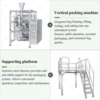 Machine d'emballage automatique verticale pour café en grains, chips, noix mélangées, bonbons gélifiés et autres produits en vrac, avec fonction de broyage et de conditionnement en sacs de grande capacité