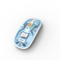 Vente d'usine Souris optique ergonomique à effet de lumière RVB Mini souris de bureau de jeu 3D étanche Senza Fili USB Transparent RVB