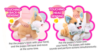 Peluche électronique Corgi interactive : chiot qui marche et aboie avec accessoires de beauté pour enfants et filles – Cadeau idéal