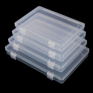 Rectangular Transparent Storage <b>Box</b> PP Plastic Parts <b>Box</b> Jewelry Desktop Organizer Cover Design Solid Color Rectangle Shape - Product Image 4