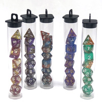 Tube de rangement pour dés de jeu de société pour adultes sur le thème de D&D en plastique PC transparent en vrac et accessoires