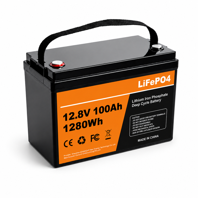 Wholesale Supply 12V 100Ah LiFePO4 Battery 1280Wh 2000 Cycle Energy Storage Pack for Solar RV Replacement Rechargeable Battery