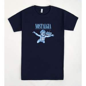 Nostalgia Cassette T-<b>Shirt</b> <b>Navy</b> <b>Blue</b> Men's Size M Classic Fit Graphic Design - Product Image 1