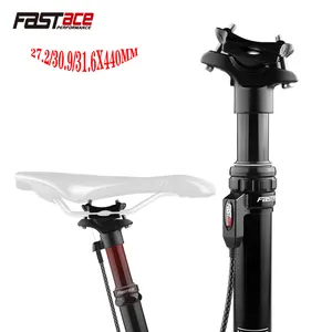 Fastace-tija de sillín telescópica para bicicleta de montaña, asiento ajustable de viaje, 27,2/30,9/31,6/33,9mm, 440mm de longitud, 125mm