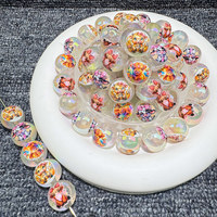 Perles acryliques lumineuses irisées à trou droit, motif vache des Highlands, perles rondes pour DIY stylos, bracelets, colliers, bijoux, perles en vrac
