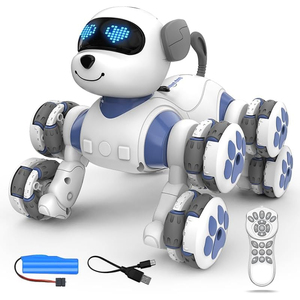 Robot Anjing Pintar 8 Roda dengan Remote Control 2.4G, Mainan Robot Hewan Peliharaan Interaktif yang Dapat Diprogram, Dilengkapi Fitur Bernyanyi dan Menari - Product Image 1