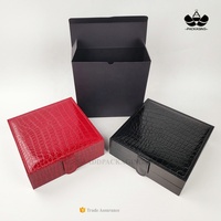 Coffret cadeau d'emballage de bijoux recouvert de faux cuir de crocodile marron personnalisé
