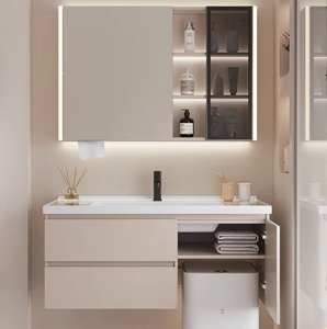 Hot Sale Wall Mounted for <strong>Bathroom</strong> Vanity <strong>Mirror</strong> <strong>Cabinet</strong> <strong>with</strong> LED <strong>Light</strong> and Drawer Various Styles - Product Image 3
