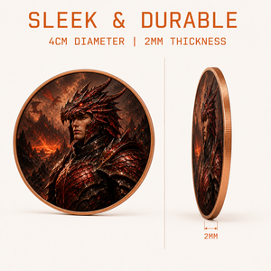 Koin Peringatan Warisan Naga - Koin Koleksi Tembaga <span class=keywords><strong>Ksatria</strong></span> Naga 40mm - Koin Seni Prajurit Berapi untuk Hadiah & Dekorasi - Product Image 5