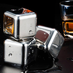 Ebay Top Sale 4/6/8/12 Set Reutilizable con pinzas para hielo Piedras de acero inoxidable Whisky Cubitos de hielo - Product Image 4