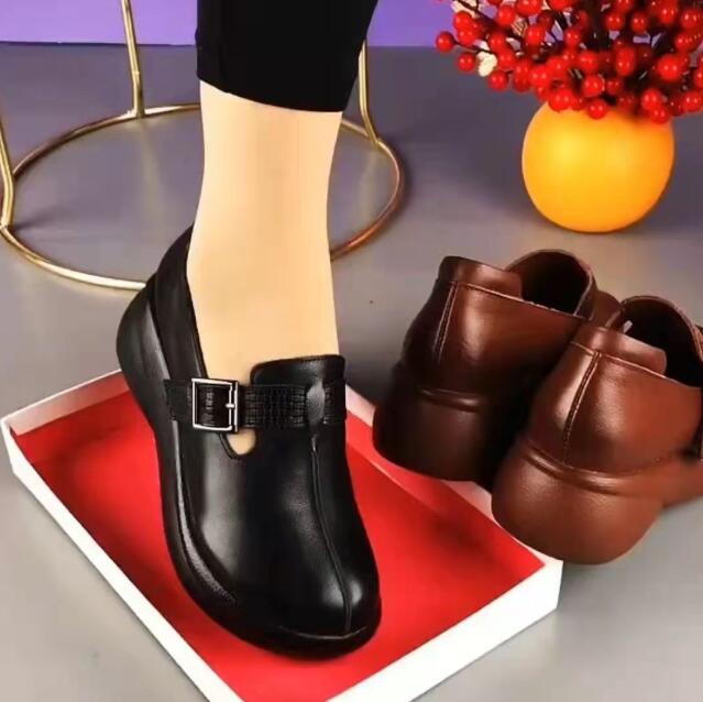 Zapatos planos de cuero para mujer, mocasines casuales de alta calidad, a la moda, para exteriores