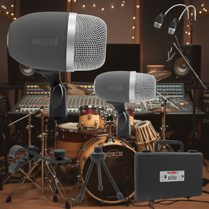 Micrófono Dinámico de 5 Núcleos para Tabla, Conexión XLR, Unidireccional, con Soporte Giratorio y Kit de Trípode - Product Image 4