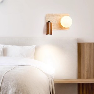 Lampe murale en pierre Huangdong, source de lumière LED 220V, pour chambre à coucher, bureau, lecture, design Wabi Sabi - Product Image 3