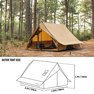 <span class=keywords><strong>Chalet</strong></span> 70 Tente cabine portable Pro avec cuisinière et deux poteaux de tente pour 2-3 personnes, randonnée, chasse et randonnée - Product Image 3